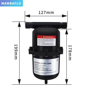 MAMBAFLO 1L MAX 125PSI Pressurized Accumulator Tank for RVs & Campers