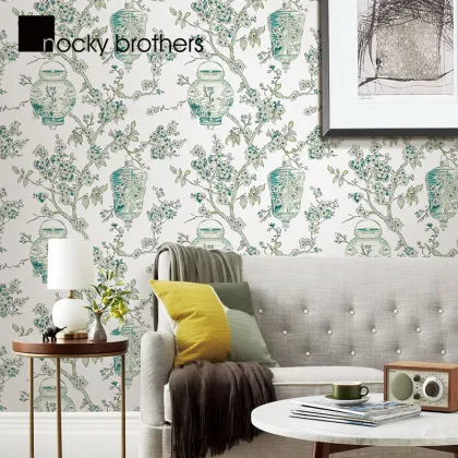Old Style Chinese Rural Non Woven Wallpaper for Leisure Places