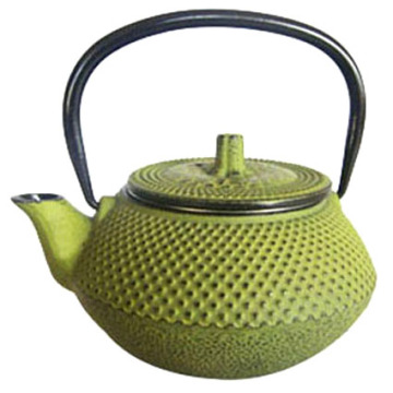 TOPTIER Green Enamel Cast Iron Teapot with Stainless Steel Infuser - 0.34L