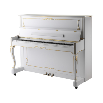 WILLIAMSAMES S5W Upright Piano White Gilt Matte Home 125cm Acoustic Piano