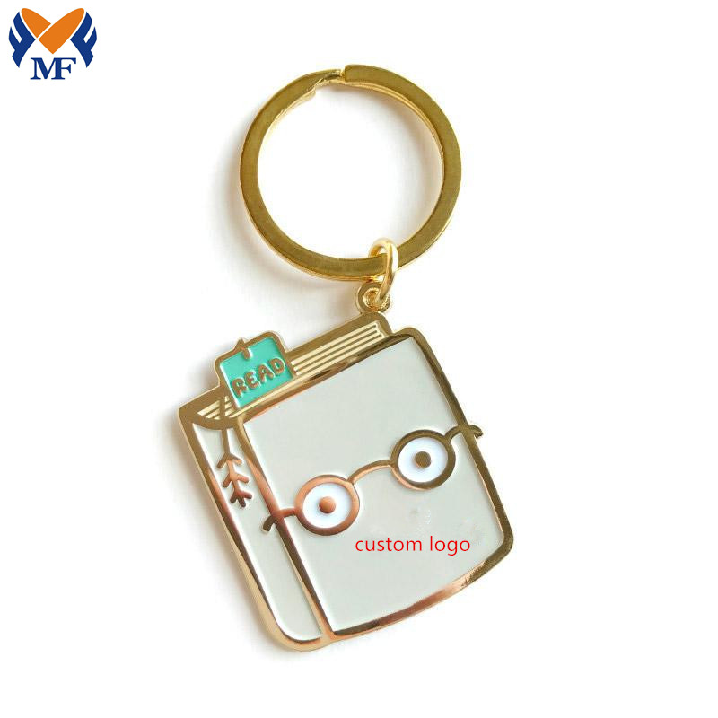 Gift Metal Reading Book Lover Enamel Keychain