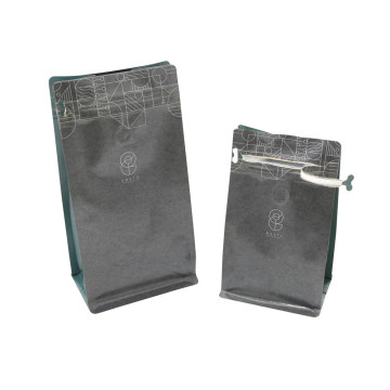 New Style Recycled Flat Bottom Design Gusset Coffee Bag