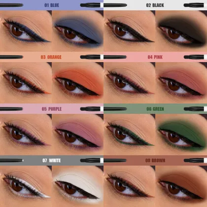 8-Color Black Brown Waterproof Smudge-Proof Gel Eyeliner
