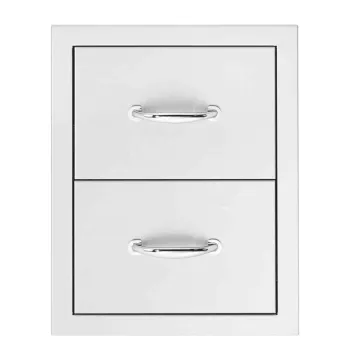 Custom Stainless Steel Professional Outdoor BBQ Grill with Dual Storage Drawers