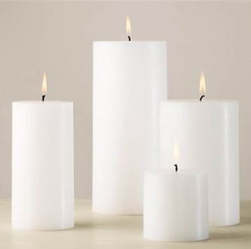 Lilin tunggak hiasan Unscented putih lilin