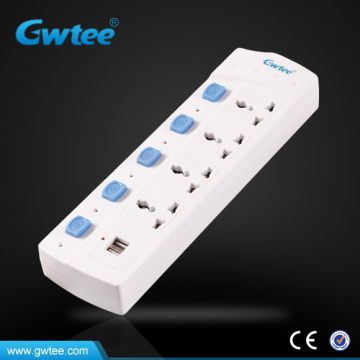 5 way universal USB charger electrical socket with individual switches