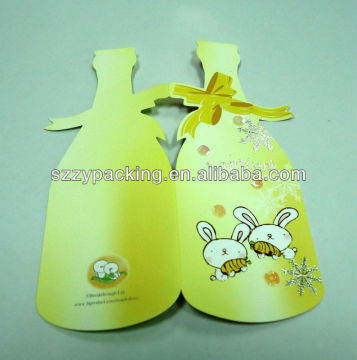 bottle shape fold baptism invitation card