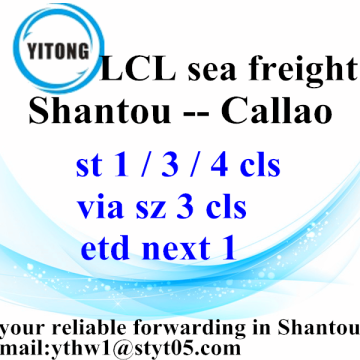 Shantou에서 Callao까지의 Professinal Ocean Freight 서비스