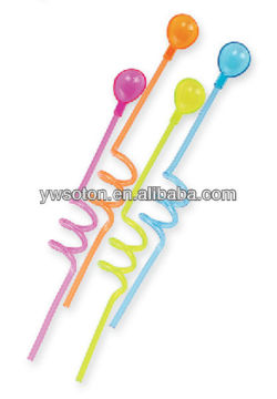 crazy straws with ballon attachment