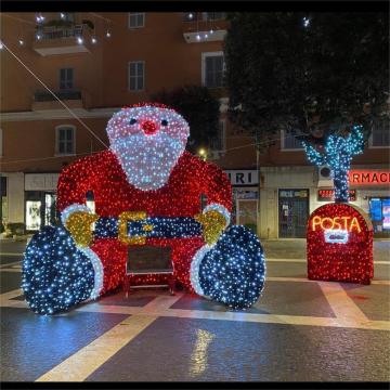 Large Outdoor 3D LED Santa Claus Display Light