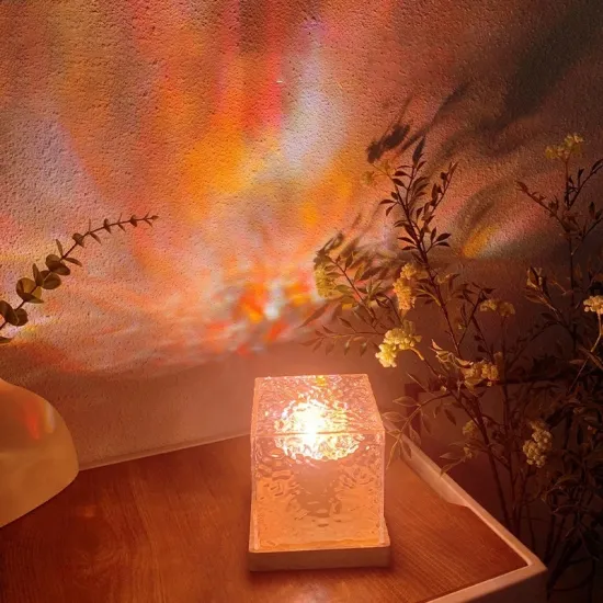 Family Bedroom Bedside Table Display: Wedding Lighting - Color Changing Crystal Ripple Lamp