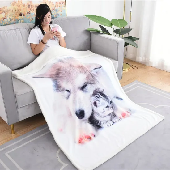wolf 3D Printing Plush Fleece Blanket Adult Fashion Quilts Home Office Washable  Casual Kids Girls Sherpa Blanket animal