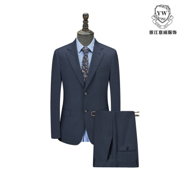 Light Blue Plaid Men's Suit YD01204