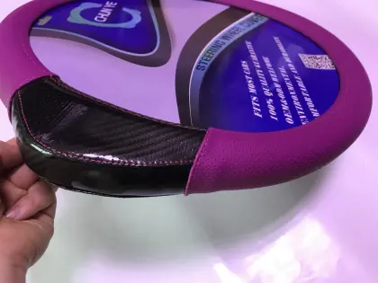 Purple steering wheel cover