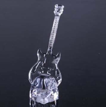 Artigos de vidro decorativos em forma de guitarra de vidro prensado à mão