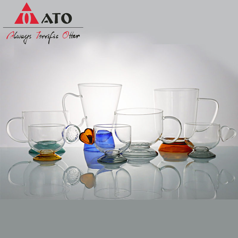 Coffee Glass Cup Set with Handle Clear glass