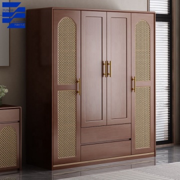 Nordic Minimalist Solid Wood Wardrobe with Foldable Door