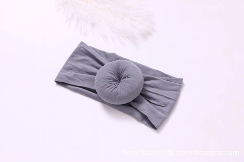 Hot Sale Solid Color Elastic Nylon Donut Headband with Hair Scrunchies