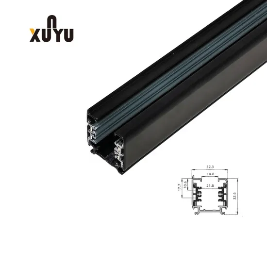 4-Wire 3-Circuit DALI System Black Surface Mounted Track Rail Connector for LED Spot Lights