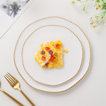 Wholesale Custom Logo Gold Rim Charger Plates for Wedding