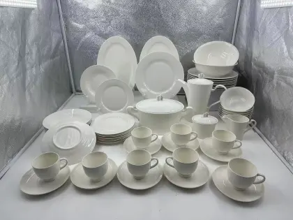 ceramic white tea set art