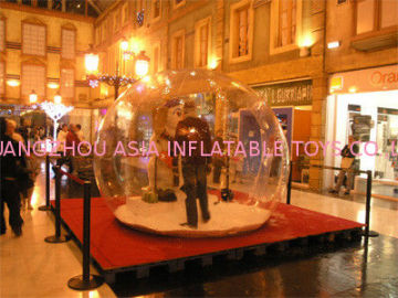 Life Size Inflatable Snow Globe With Clear Inflatable Dome For Live Show
