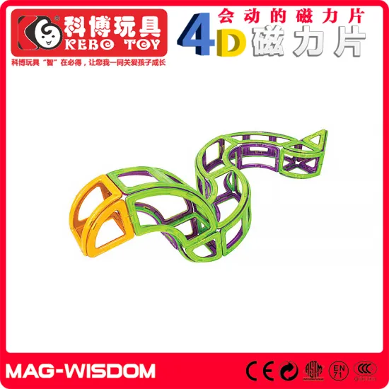 3-D magnetic construction blocks for children