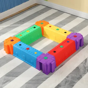 29 Piece Balance Beam Stepping Stones Tactile Board Balance Toy Obstacle Course Set for Indoor and Outdoor Activities