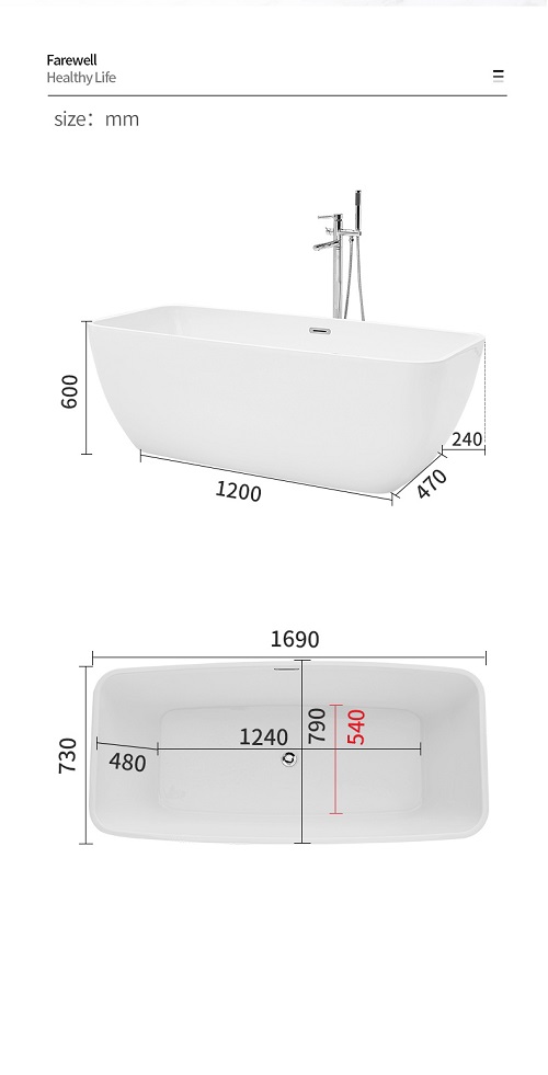 standard European soaking tubsHome Use Seamless adult bathtub