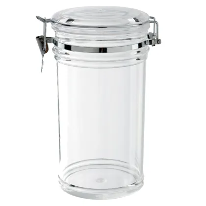 Metal-Locked Silicon-Sealed Plastic Candy Jars 1400ml - Plastic Pickle Jars & Nut Mason Jars