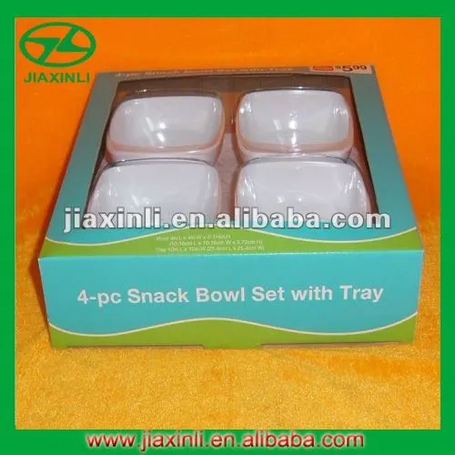 4-pcs Melamine Bowls Ware Set With Tray