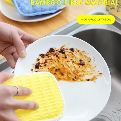 Microfiber Reuseable Durable Scrub Duty Scouring Sponge Pad