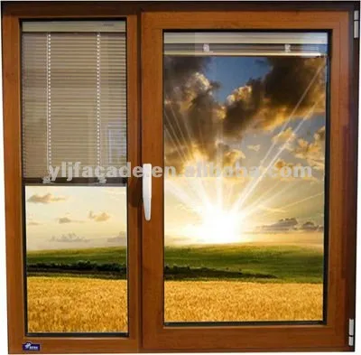 aluminum wood interior casement window