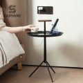 Italia Diseño Mesa de café de bandeja de hierro negro ligero Minimalista Mesa de café de bandeja redonda moderna para sala de estar para sala de estar