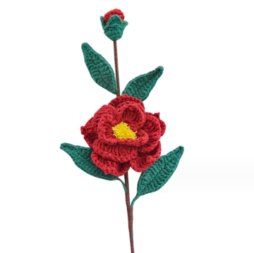 Handmade Camellia Bouquet Yarn Finished Eternal Flowers Plush Gift