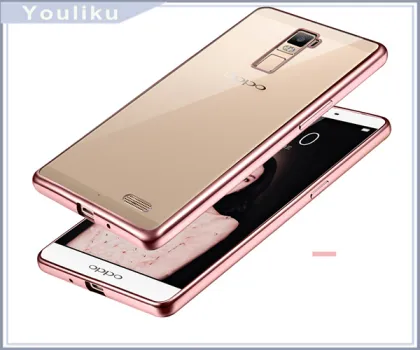 electroplate tpu soft shell for oppo r9 plus transparent back cover for oppo neo 7