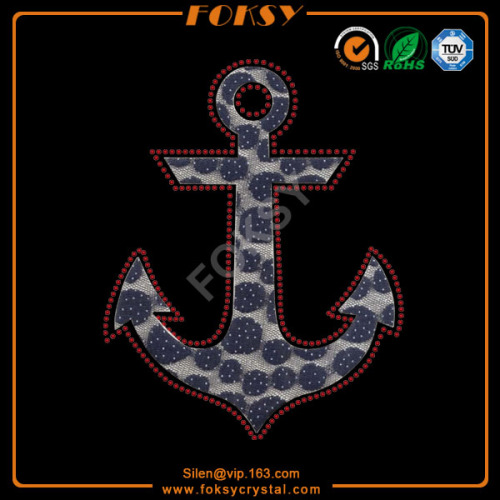 Anchor lace rhinestone heat transfers wholesale