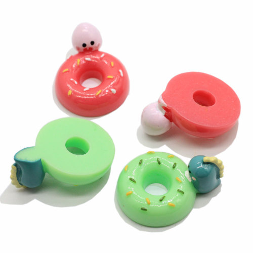 Wholesale Big Donut Resin Craft Sweet Dessert with Hole Artificial Decoration Diy Art Decor Handmade Pendant Jewelry Ornament