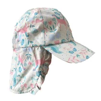 Unicorn Pattern Soft Protective Neck Sunscreen Casual Bonnet-brim Hat