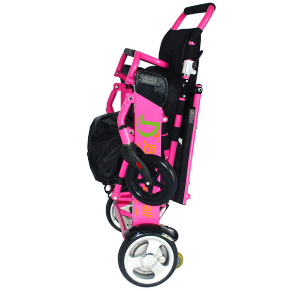 Pink D05 folded lithum battery wheel chair