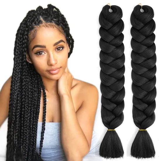82" 165g Long Jumbo Braid Hair Two Colored Crochet Braids Expression attachment Synthetic Expression Braiding Bulk  Hair