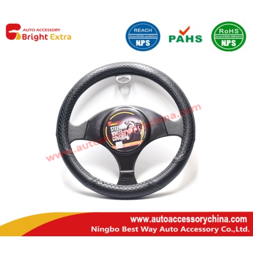 Embossed Steering Wheel Cover Black