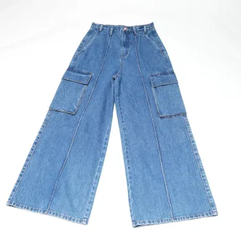 Men's Long Straight High Waist Denim Pants