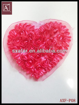 fashion red cord rose heart shape patch