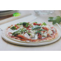 Circular Ceramic Pizza Stone And Wooden Cutter Set