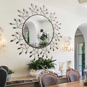 Декоративное зеркало со съемными листьями
