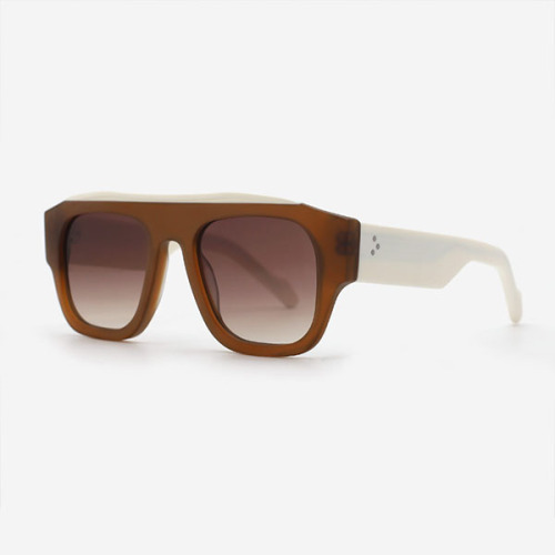 Square Fashion Lamination Acetate Male's Sunglasses 23A8080