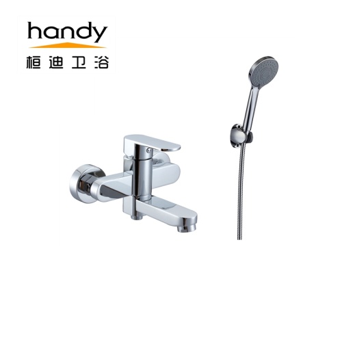 Brass Chromed Wall-Mounted Shower Bathtub Mixer Tap