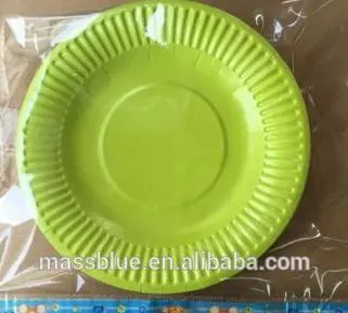 Simple green color paper plate