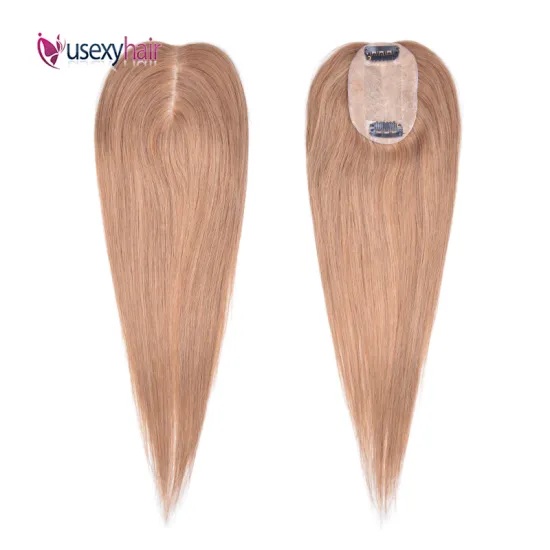 Hot selling lace front human hair toppers  silk weft remy mink brazilian human hair topper for women